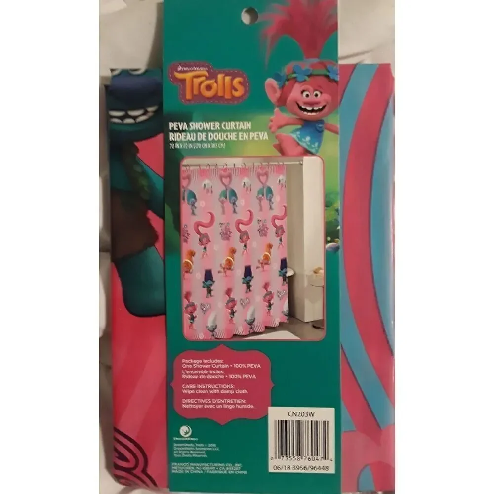 Trolls Shower Curtain Peace The Move PEVA Shower Curtain